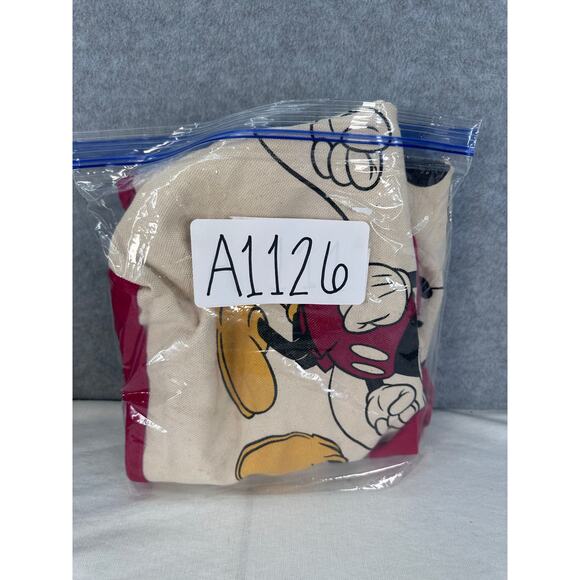 Walt Disney World Classic Mickey Running Cream  Red Canvas Tote Bag 100% Cotton - Picture 10 of 10